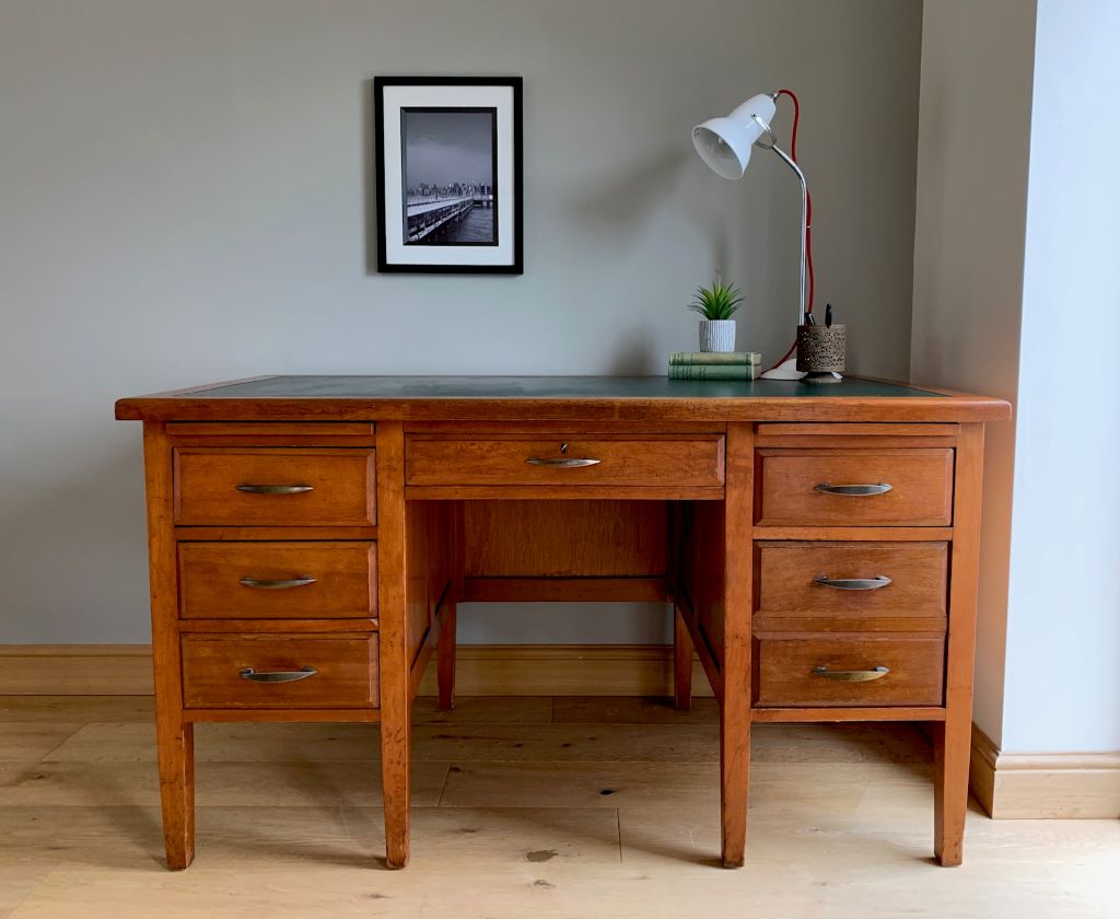 Mid Century Schoolmasters Desk Antique, Vintage and Retro Furniture